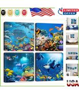 Vibrant Sea Life 4-Piece Wall Decor Set - Ocean Animal Prints for Home, ... - $81.11 CAD