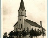 RPPC St Mary&#39;s Church Hilbert Junction Wisconsin WI 1909 DB Postcard J9 - $15.43