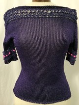 Esteve Sitamurt Women&#39;s Sweater Purple Knit S/S Knit Sweater Size Medium  - £39.30 GBP