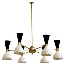 Modern Chandelier Brass Mid Century Sputnik Vintage Light Ceiling Lamp Fixture - £352.53 GBP