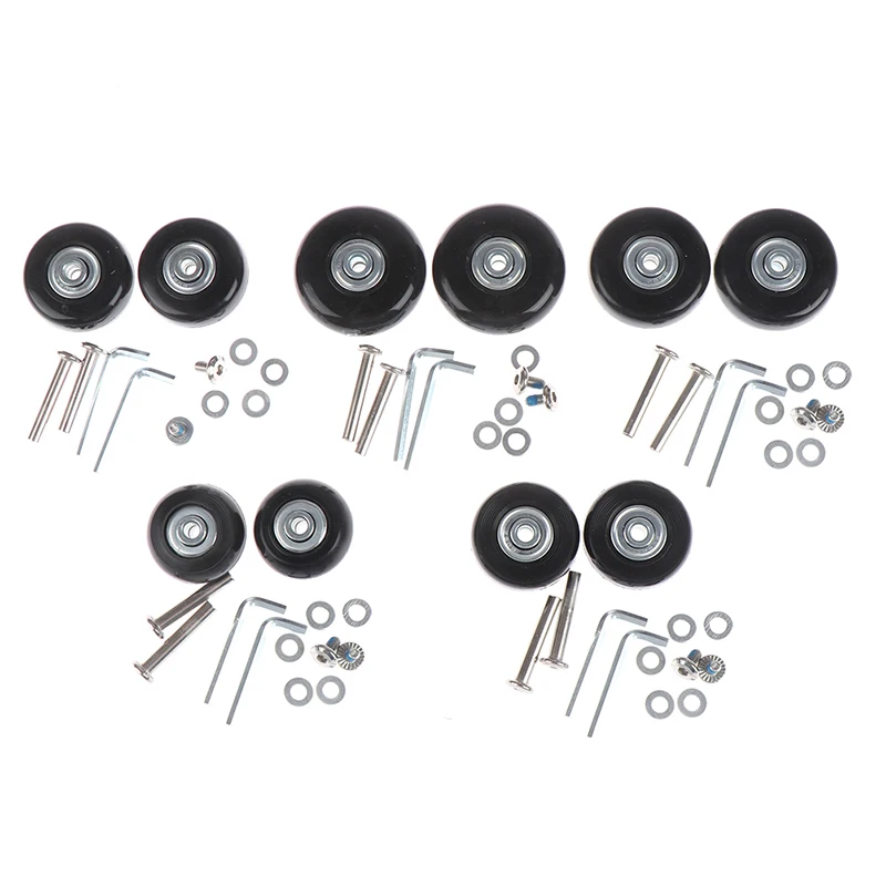 Sporting 1Set Luggage Wheel Suitcase Replacement Wheels Black with Screw 5Sizes  - £23.48 GBP