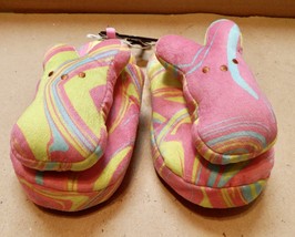 Easter Slippers Kids Peeps Medium Size Bunny Rabbit Pink Multi Color 191I - £4.41 GBP