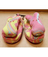 Easter Slippers Kids Peeps Medium Size Bunny Rabbit Pink Multi Color 191I - $5.49