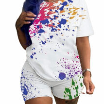 “White Splash” Tie Dye Shorts Set (Ladies Large 12-14) - $21.99
