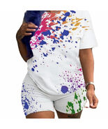 “White Splash” Tie Dye Shorts Set (Ladies Large 12-14) - $21.99