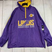 Los Angeles LA Lakers NBA XL Purple 1/4 Zip Windbreaker Jacket New Men - $548.16 MXN