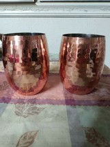 Vintage 2 Hammered Copper Mugs Tumblers Cups 20oz Moscow Mule Style EUC - £20.03 GBP