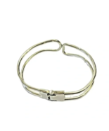 Vintage Women&#39;s Elegant Silver Metal Tone Bangle Bracelet Jewelry Access... - £6.22 GBP