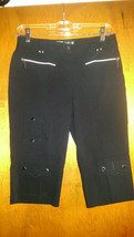 NWT Ladies Jamie Sadock Jet Black Knee Capris - size 2 $115 Bermuda Shorts - £28.93 GBP