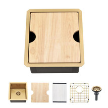 Gold Bar Sink Undermount, 12 x 15 inch Undermount Bar Sink Workstation Small Kit - $634.22