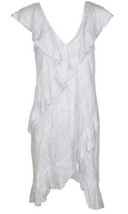 Max Studio London White Sleeveless Tiered Ruffled Shift Dress, Small - £23.33 GBP