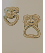 Comedy Tragedy Metal Vintage Wall Art Theater Decor Mask Shaped - $39.99