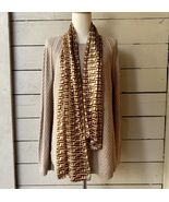 Gold Brown Long Scarf 58” Long 13.5” Wide - $12.52