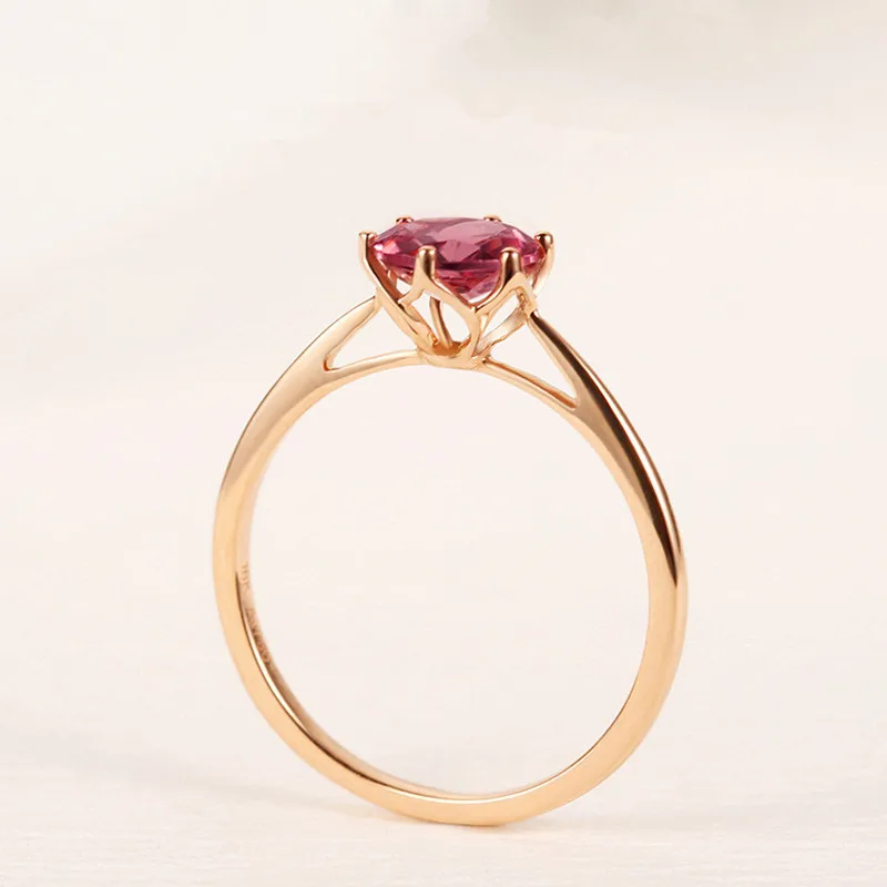 Sweet Candy Circle 8mm Crystal Red Gem Rose Gold Wedding Jewelry Rings F... - £25.45 GBP