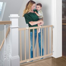 Stairway Swing Wooden Gate Baby Gate for Stairs. Fits 28&quot; 42&quot; Wide. Hardware Mou - £67.38 GBP