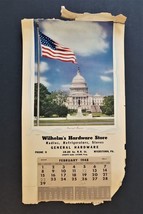 1948 antique WILHELM&#39;S HARDWARE STORE myerstown pa CALENDAR radio refrig... - £22.84 GBP