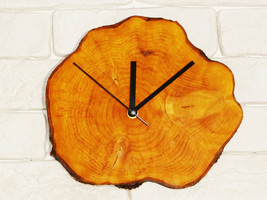  Wooden clock, unique rustic personalized gift, handmade wall clock, des... - £86.41 GBP