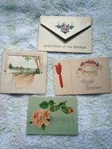 Vintage 4 Small Greeting Cards From 1920s - £4.71 GBP