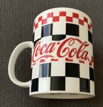 Coca Cola Red Black &amp; White Checkered Coffee Mug by Gibson Dinnerware 2000 - £7.63 GBP