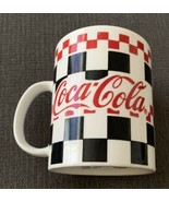 Coca Cola Red Black &amp; White Checkered Coffee Mug by Gibson Dinnerware 2000 - £7.57 GBP