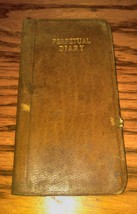 Antique 1920&#39;s Era Perpetual Pocket Diary Booklet Leather Cover Small - £17.29 GBP