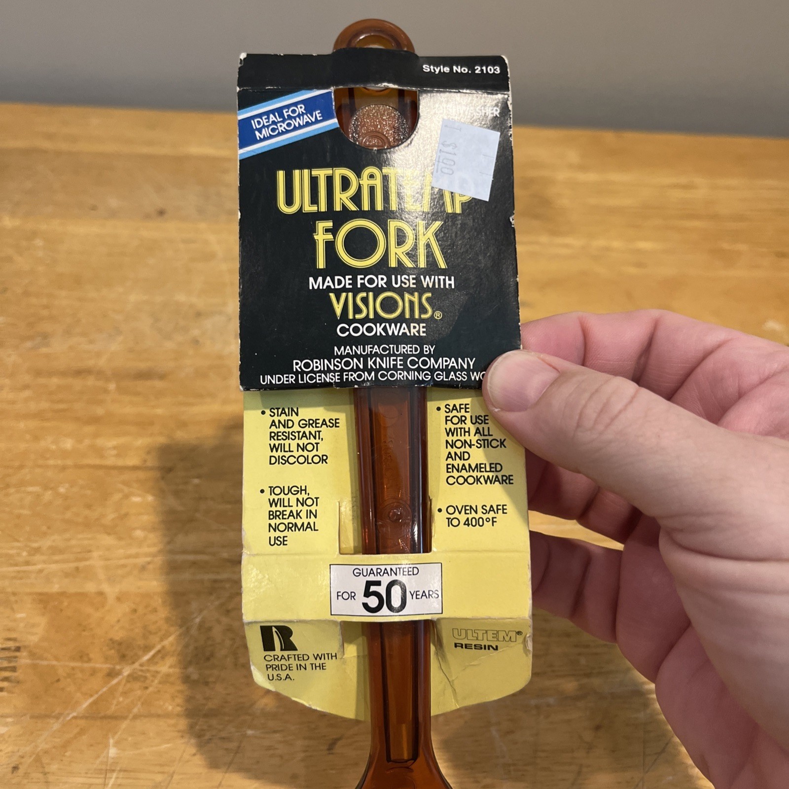 Vtg Ultratemp Brown Fork Robinson Knife Co USA #2103 USA Cooking Serving NOS Item image 2