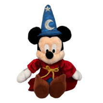 Disney Parks Mickey Mouse Plush 13.5&quot; Fantasia Sorcerer Wizard Hat Stuffed Toy - £7.56 GBP