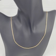 Monet Gold Tone 24.5” Flat Herringbone Necklace Textured Skinny Thin Vintage - £8.47 GBP