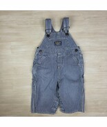 OshKosh B’Gosh Overalls 12M  Vestbak Railroad Stripe Snap Leg Baby Size 12M - $29.59