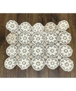 Vintage Handmade Crochet Doily Rectangular Beige Table Décor - $442.86 MXN