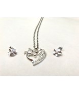 Mele 925 Sterling Silver Plumeria Hawaiian Sea Turtle Pendant &amp; Stud Ear... - $20.36 CAD