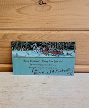 Antique Christmas Card Sleigh 1927 Used 5.5 x 3 Winter Scene - £15.33 GBP