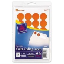 Avery Printable Removable Color-Coding Labels, 3/4&quot; dia, Orange - £8.53 GBP