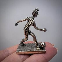 Vintage Miniature Silver 800 Figure Statue Football Player Signed Italy ... - $135.00
