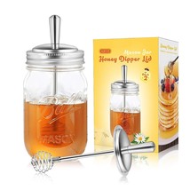 Mason Jar Honey Dipper, 2 Pack Honey Dipper Stick Canning Lid, Metal Hon... - £23.53 GBP