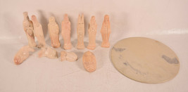 Vintage Estate Find 12 Piece Hand Carved Soapstone Nativity Set Stone Display Tr - £37.65 GBP