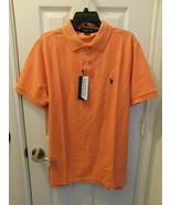 U.S. POLO ASSN. Men&#39;s Ultimate Pique Short Sleeve Polo Shirt LARGE Orang... - £26.18 GBP