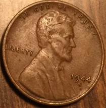 1944 S Us Lincoln Wheat One Cent Penny Coin - £1.12 GBP