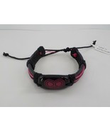 Best Friend Tribal Bracelet Black Leather Cuff Dark Pink Heart Peace Adj... - £6.27 GBP