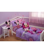 Kids Girls Toddler Bedding Set Disney 4 Piece Minnie Mouse Lavender 28” X 52 New - $115.38