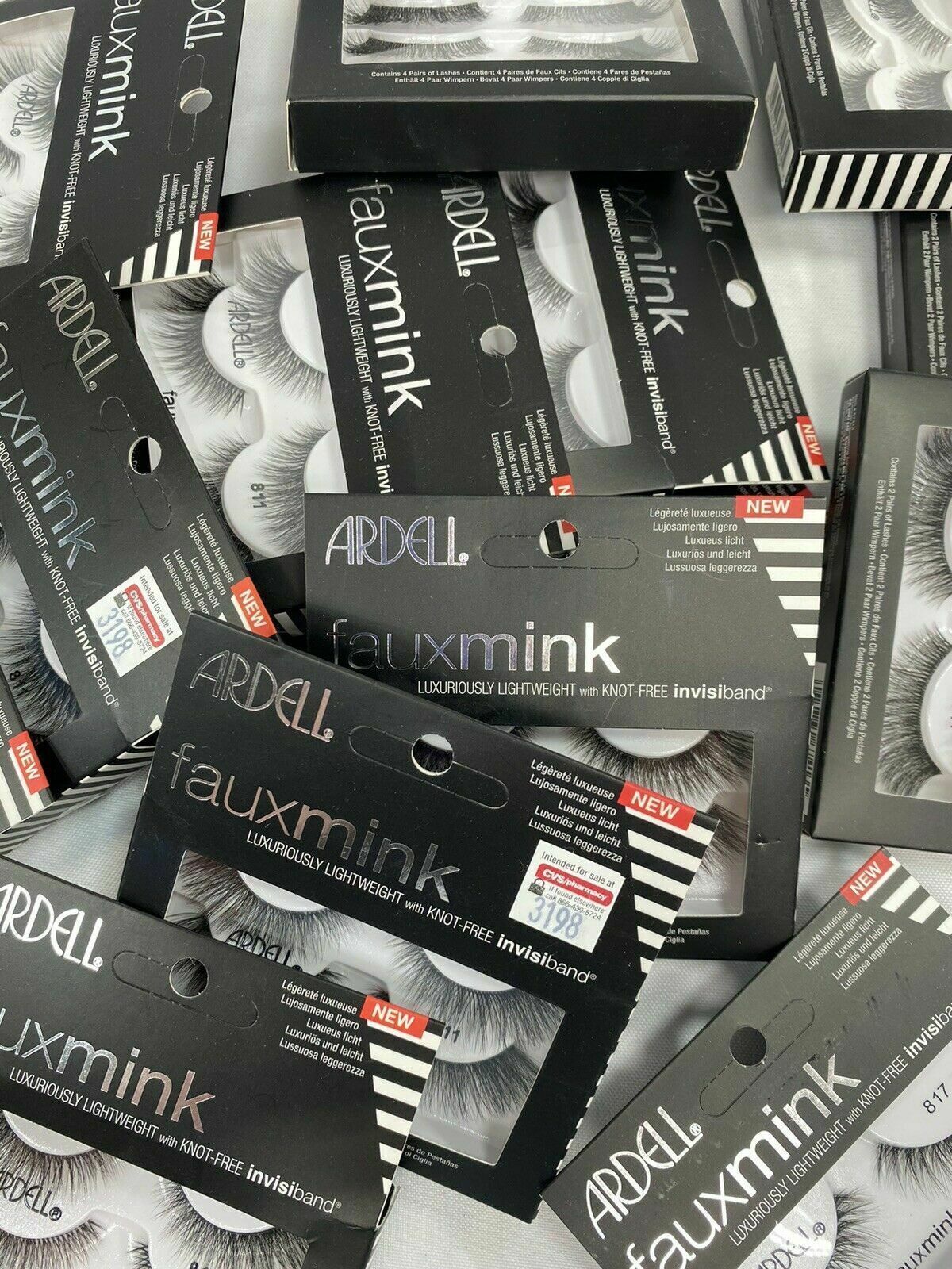 (4 pairs) Ardell Faux Mink Lashes Invisible Band Light Weight False Lash... - $5.39