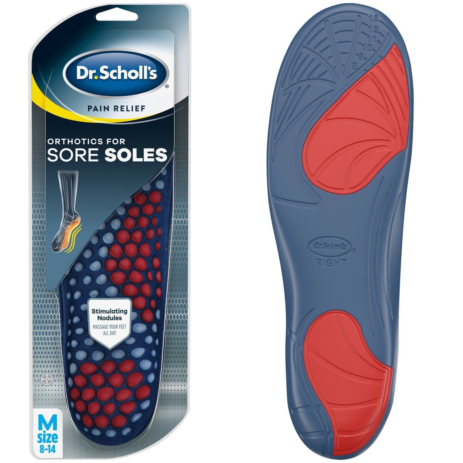 Dr. Scholl's Pain Relief Orthotics for Sore Soles for Men, 1 Pair, Size 8-14..+ - $29.69