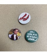 3 Wizard of Oz - One Inch Buttons 1&quot; Pinback Pins Dorthy Ruby Slippers  New - $8.97