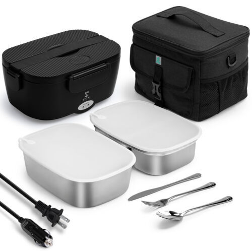 Electric Lunch Box 80w Heated Lunchbox For Adults,12/24/110V Warming Lun... - $121.49