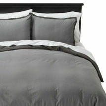 Threshold Washed Linen Set of 2 Standard Pillow Shams Gray EUC Grey - $14.82