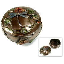 Dragonfly Jewelry Box W Lid Trinket Art Nouveau High Quality Bronze Resin New - £27.93 GBP