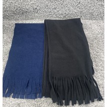 Scarfs Navy Blue &amp; Black Bundle Set Warm Cozy Outdoors 2 Pack Unisex - $17.97