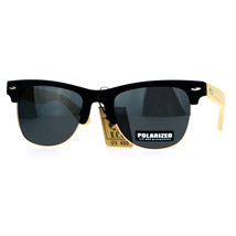 Lente Polarizada Real Bambú Gafas de Sol Clásico Diseñador Club Mate - £11.15 GBP