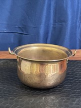 Vintage Solid Brass Bowl Size 4”H  X 6.5”W Two Loop/ Latch Both Sides - $8.59