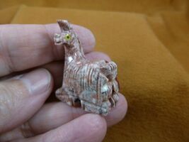 Y-LLA-SI-33) baby red LLAMA carving SOAPSTONE stone PERU FIGURINE I love... - $8.99